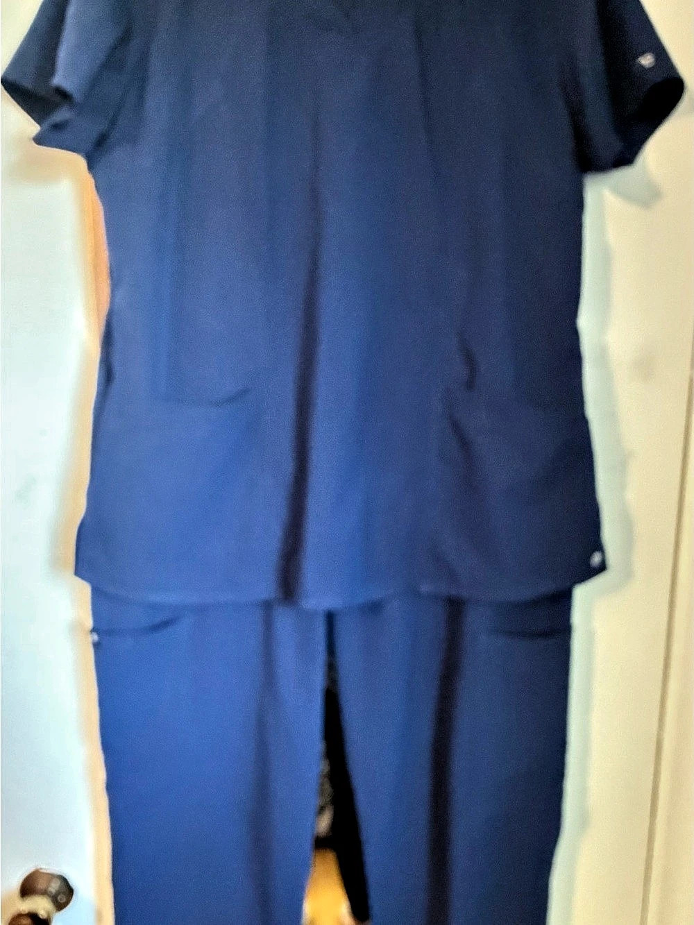 Barco One & Beyond Scrubs Navy Blue Scrub Set Top & Pants Size L